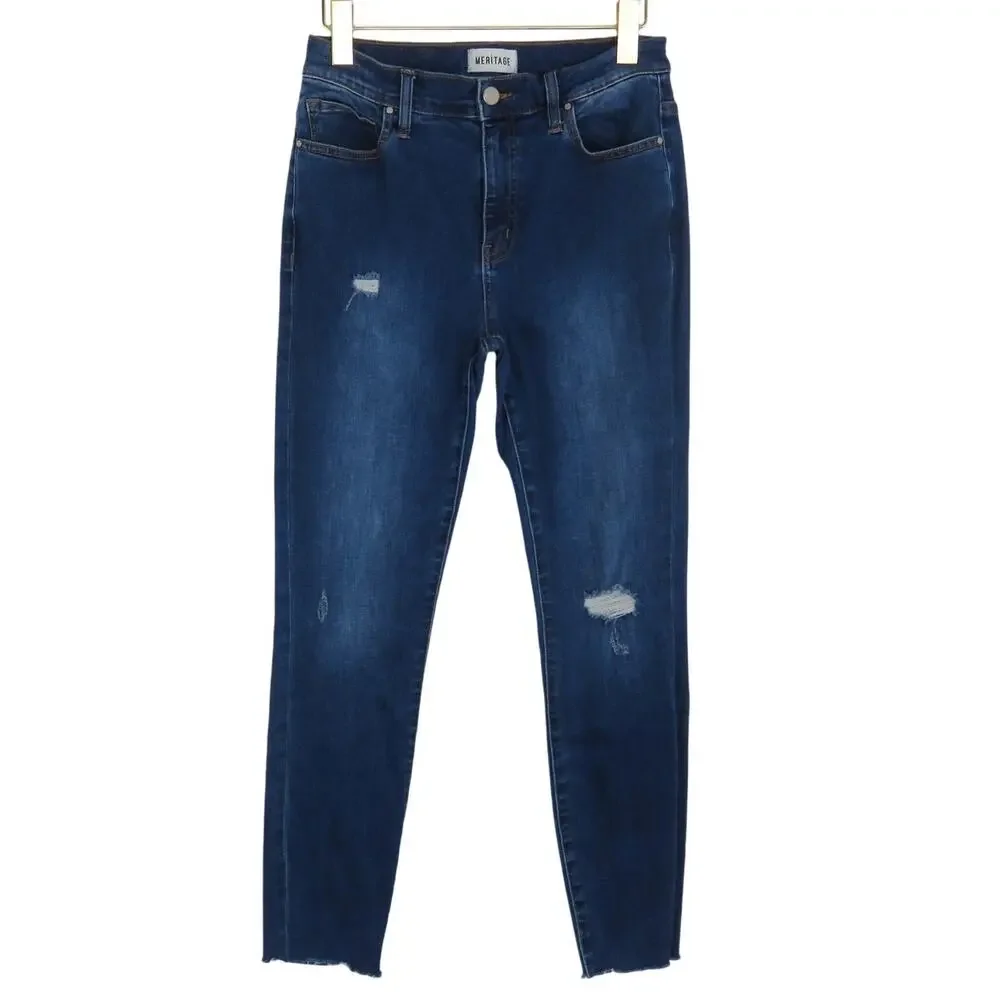 Meritage High Rise Dark Wash Skinny Jeans Size 28